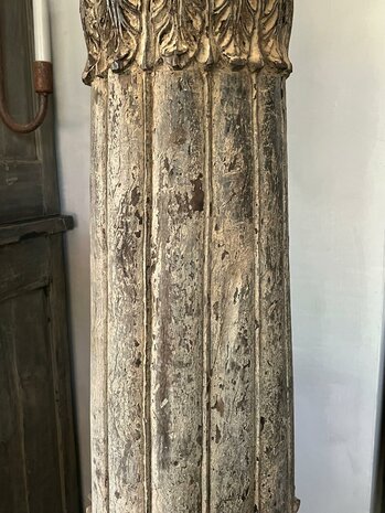 Oude houten zuil| oude houten pilaar| oud houten ornament India XXL (afhalen)