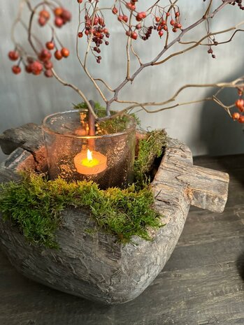 Authentieke houten vijzel| houten grinder Be- Uniq 