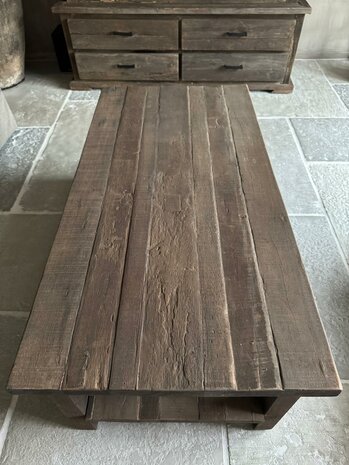Salontafel Driftwood met onderblad  120x60cm A (afhalen)