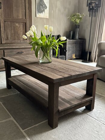 Salontafel Driftwood met onderblad  120x60cm A (afhalen)