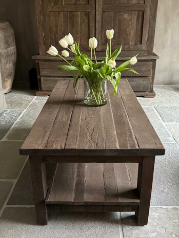 Salontafel Driftwood met onderblad  120x60cm A (afhalen)