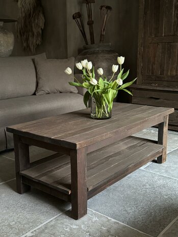 Salontafel Driftwood met onderblad  120x60cm A (afhalen)