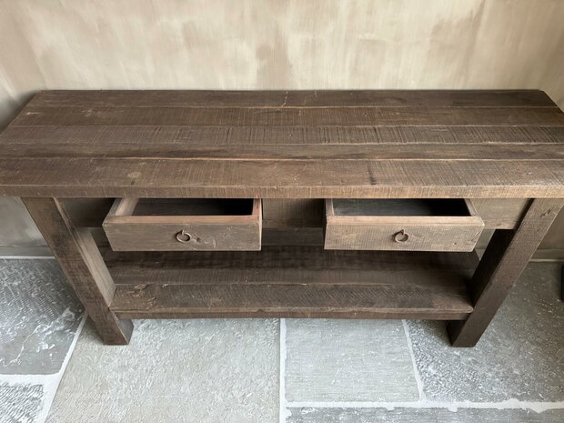 Sidetable met 2 lades en onderblad Driftwood A (afhalen)
