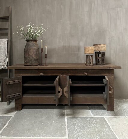 TV meubel Driftwood | TV dressoir Driftwood 4- deurs met schuifsluiting 180cm (afhalen)