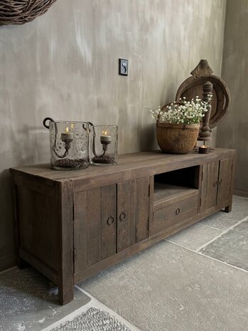 TV meubel 4 deurs en 1 lade Driftwood (afhalen)