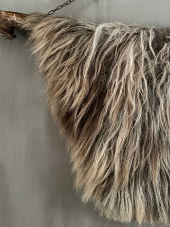 Schapenvacht aan stok|  Vacht wandhanger aan stok beige