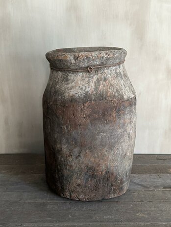 Authentieke houten pot Be- Uniq 