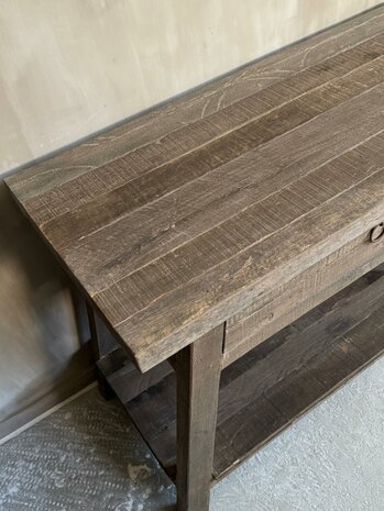 Sidetable Driftwood met schuine poot 2- lades Miring (afhalen)