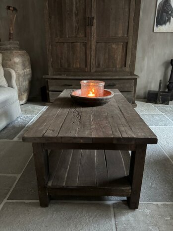 Salontafel Driftwood met onderblad  120x60cm C (afhalen)
