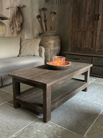 Salontafel Driftwood met onderblad  120x60cm C (afhalen)