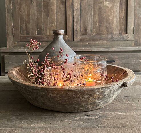 Oude houten schaal gtoot E4