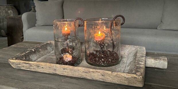 Houten schaal met handvat| houten bak met handvat 1