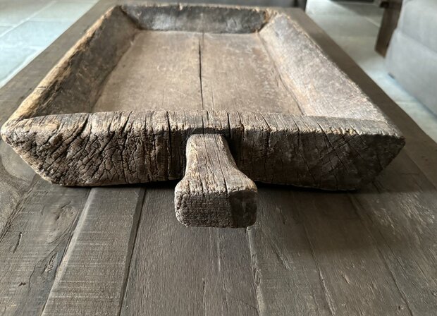 Houten schaal met handvat| houten bak met handvat 1