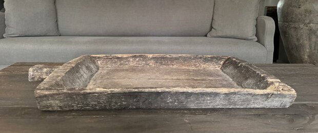 Houten schaal met handvat| houten bak met handvat 1