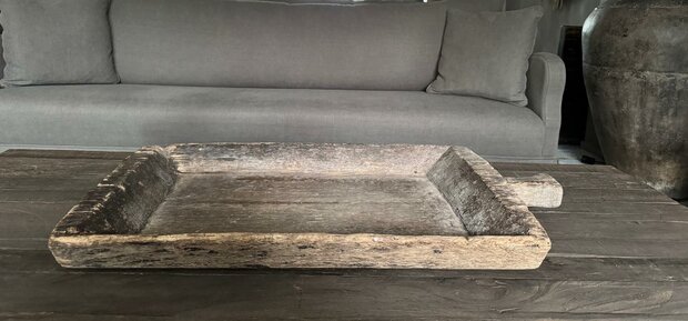 Houten schaal met handvat| houten bak met handvat 1