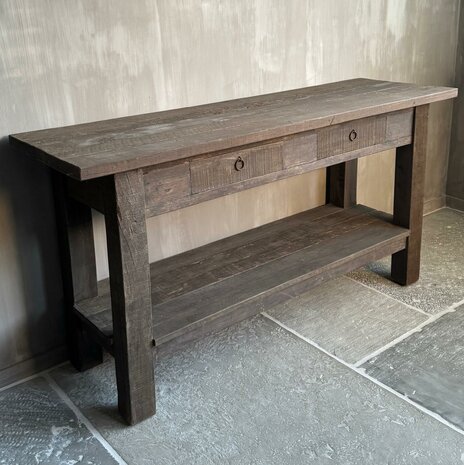 Sidetable met 2 lades en onderblad Driftwood B (afhalen)