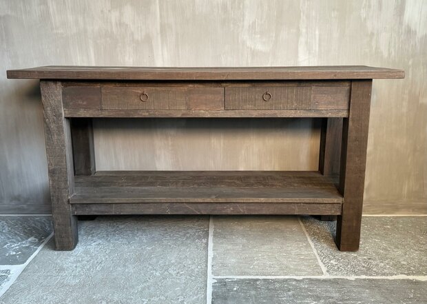 Sidetable met 2 lades en onderblad Driftwood B (afhalen)