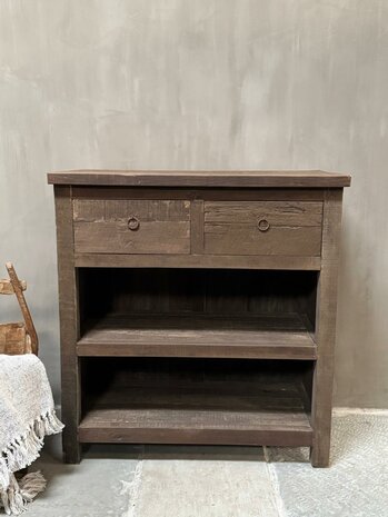 Sidetable driftwood 2 lades Kota 80cm B  (afhalen)