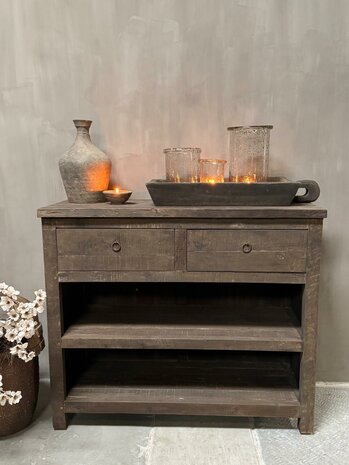 Sidetable driftwood 2 lades Kota 100cm B (afhalen)