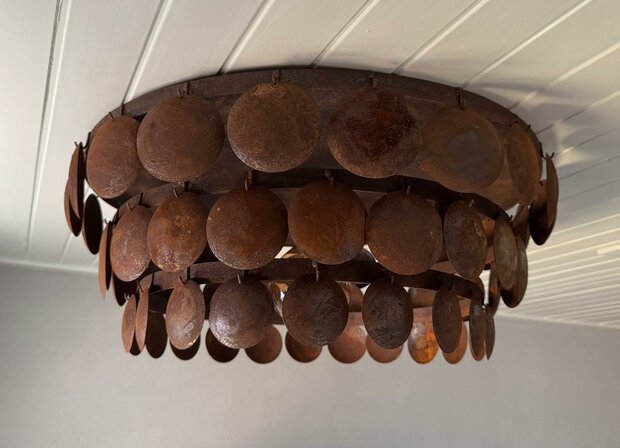 Plafonnière schijfjes roest 70cm (afhalen)