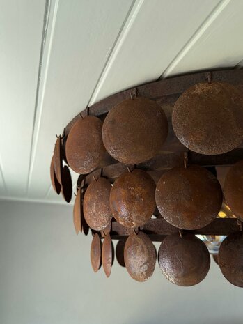 Plafonnière schijfjes roest 70cm (afhalen)