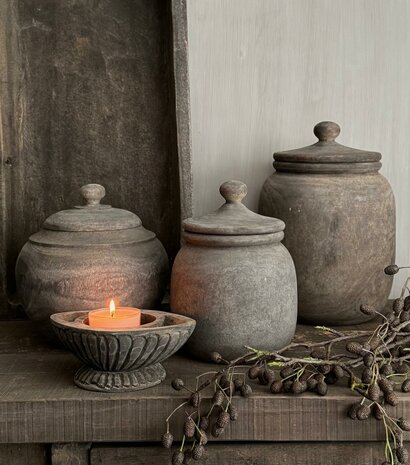 Houten pot met deksel Halima S