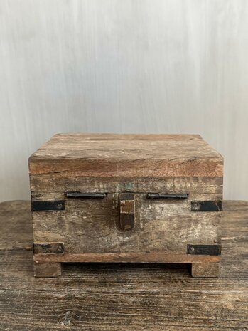 Houten kistje oud hout | Houten kistje truckwood  D small