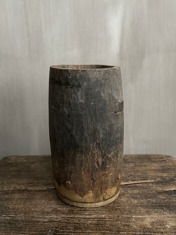 Houten pot Antiek Luksa