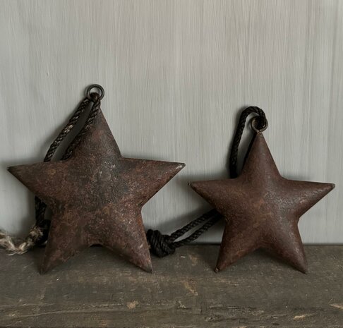 Metalen kerst ster Ravi roest 12cm