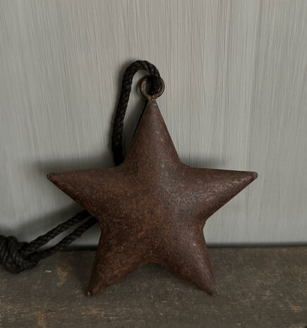 Metalen kerst ster Ravi roest 12cm