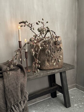 Authentieke houten pot (hoogte 31cm)