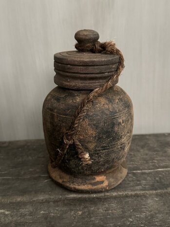 Nepalese kruik met deksel XS M7 (hoogte 17cm)