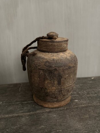 Nepalese kruik met deksel XS M6 (hoogte 16cm)