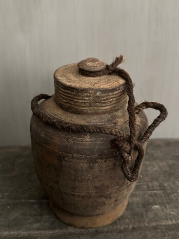 Nepalese kruik met deksel XS M6 (hoogte 16cm)
