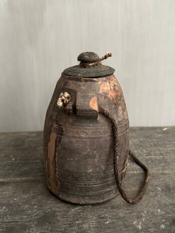 Nepalese kruik met deksel XS M5 (hoogte 17cm)