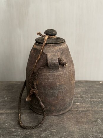 Nepalese kruik met deksel XS M5 (hoogte 17cm)