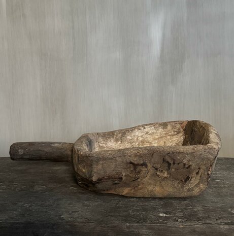 Houten vijzel met handvat Z1