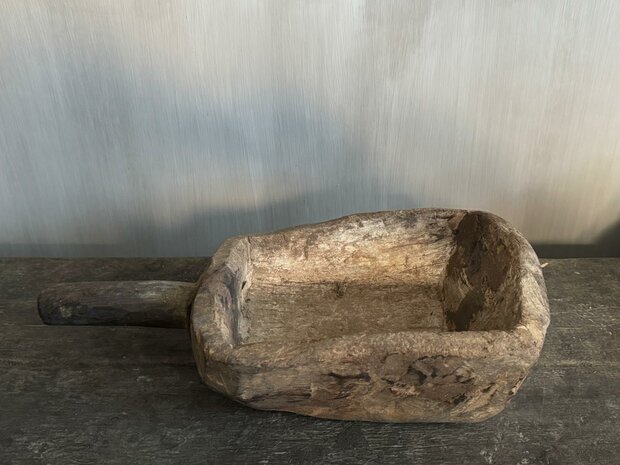 Houten vijzel met handvat Z1