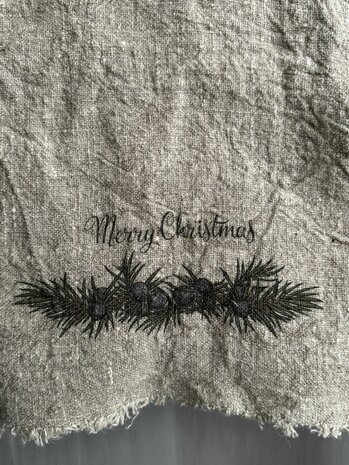 Shabby doek Merry Christmas besjes