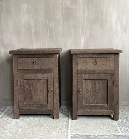 Nachtkastjes Driftwood met lade en deur B (set) 
