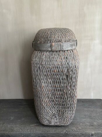 Chinese rieten mand met deksel XL A