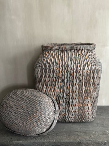 Chinese rieten mand met deksel XL B