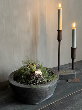 Houten schaal met handvat L