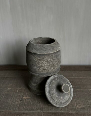 Houten pot met deksel Anwar Luksa