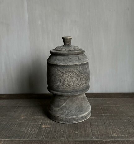 Houten pot met deksel Anwar Luksa