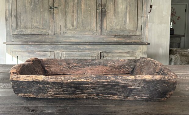 Oude houten bak| oude houten schaal