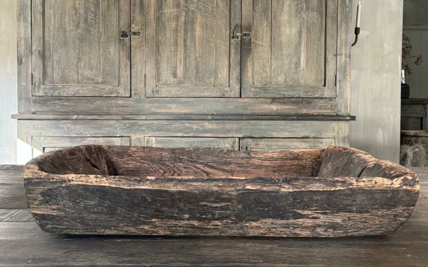 Oude houten bak| oude houten schaal