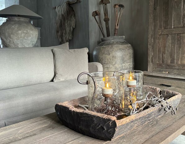 Oude houten bak| oude houten schaal