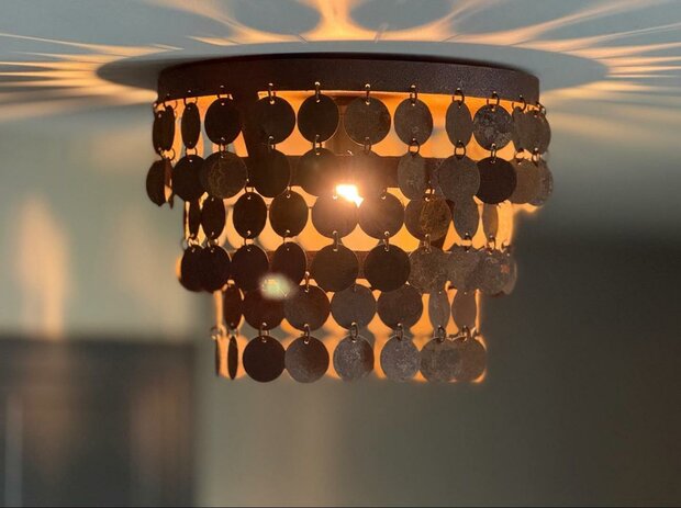 Plafonnière schijfjes roest 35cm