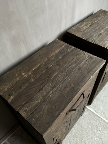 Nachtkastjes Driftwood met lade en deur set A (afhalen)